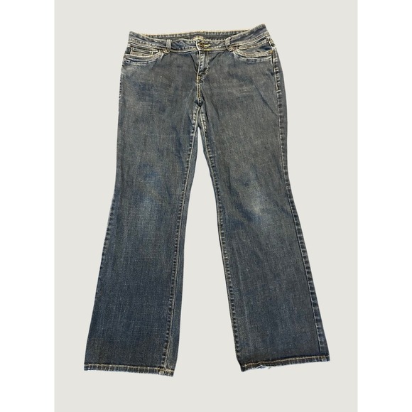 Simply Vera Vera Wang Denim - Simply Vera Vera Wang Dark Wash Bootcut Jeans Blue Mid Rise Size 14 1567